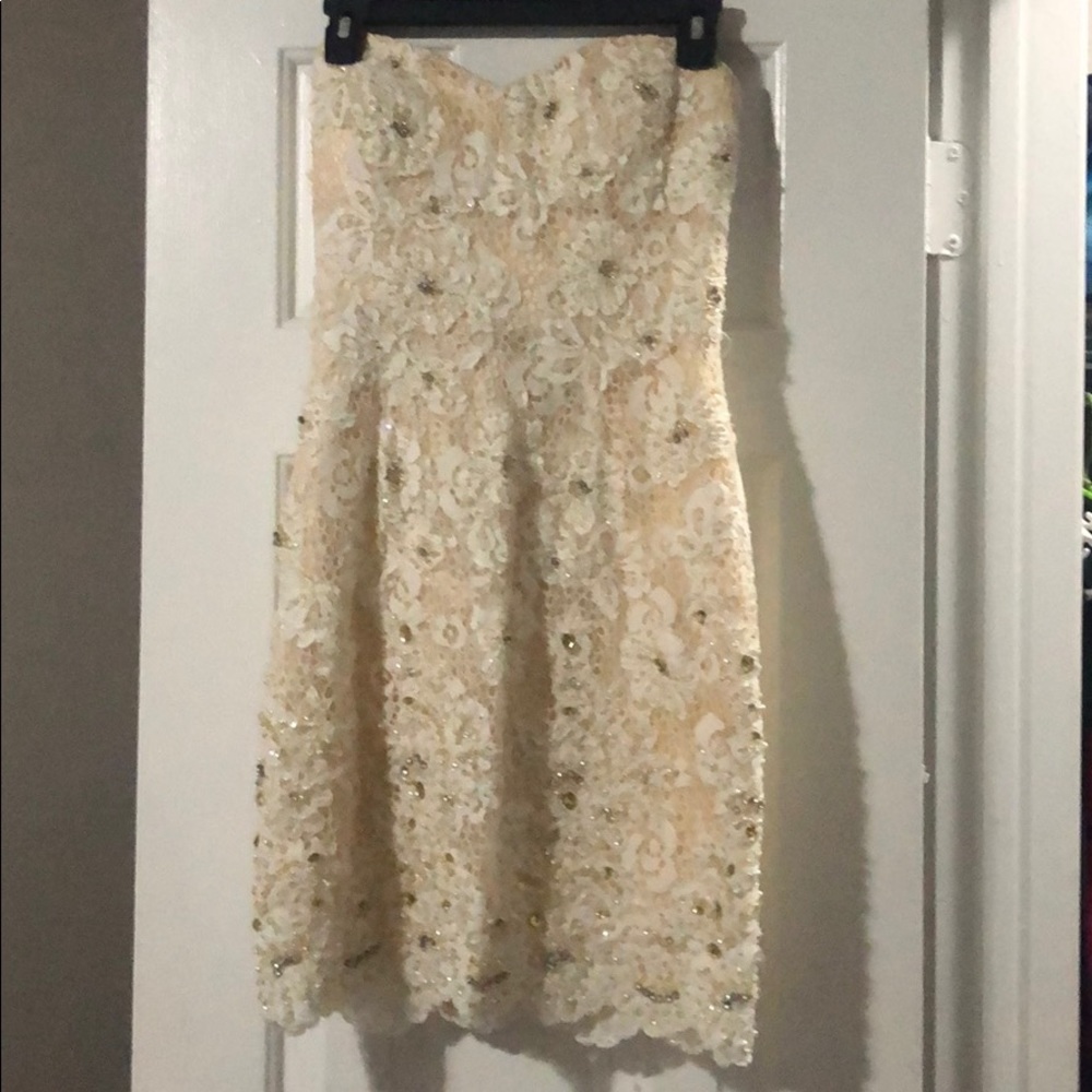 Beautiful beaded lace mini dress